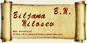 Biljana Milošev vizit kartica